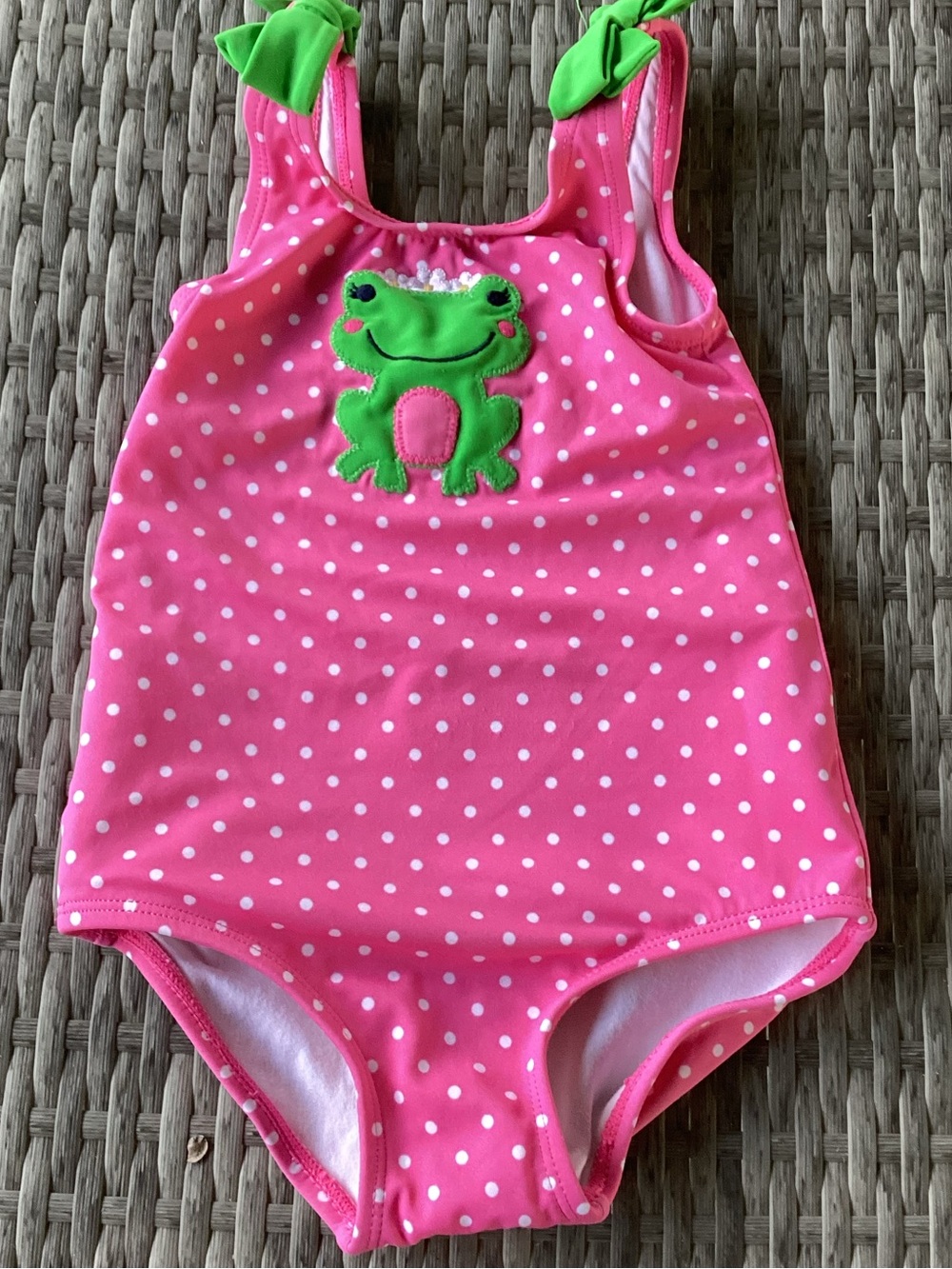 Gymboree Pink Polka With Frog Dot One-Piece Swimsuit 18-24 Months LNWOT